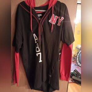 Aeropostale, Men's XL Hoodie Shirt, NWT, Black/Red